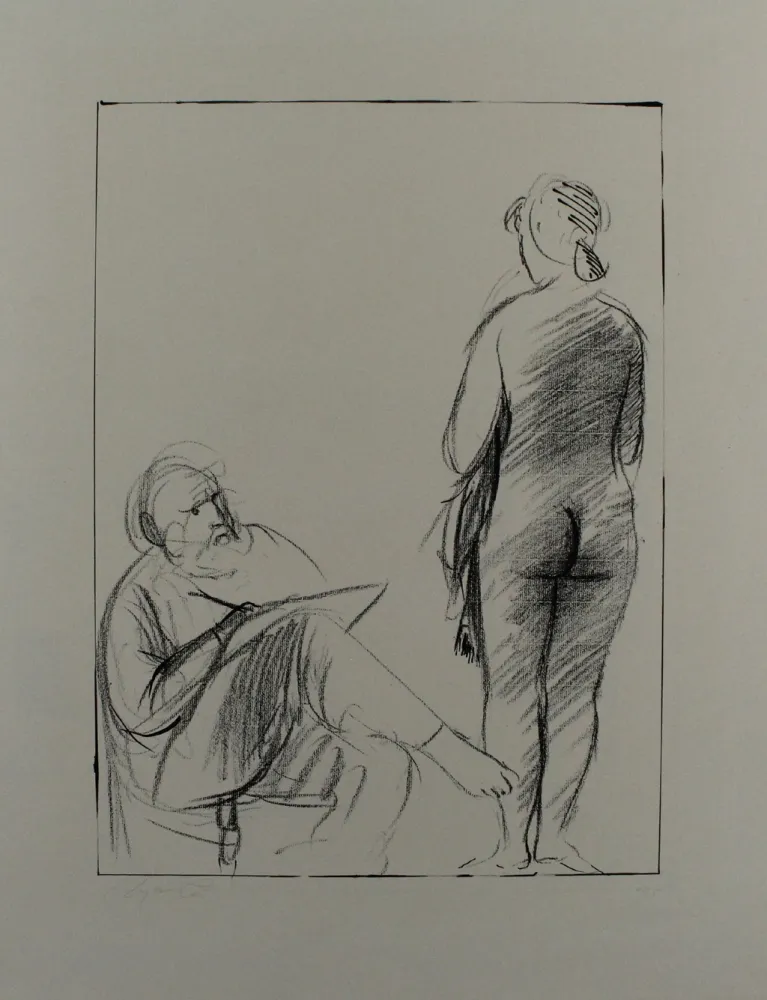 Литография Manzu - Pittore e modella