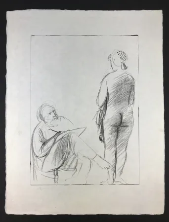 Литография Manzu - Pittore e Modella