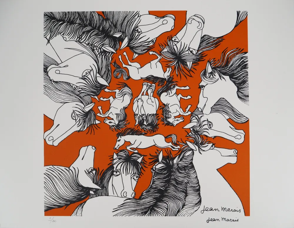Литография Marais  - Hommage au cheval