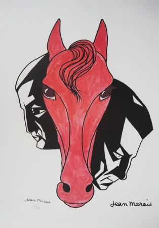 Литография Marais  - Hommage équestre à Gabin et Ventura (Film 