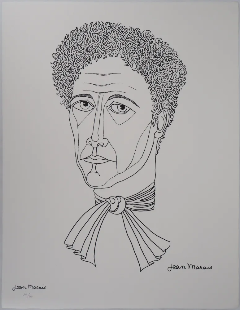 Литография Marais  - Portrait de Jean Cocteau