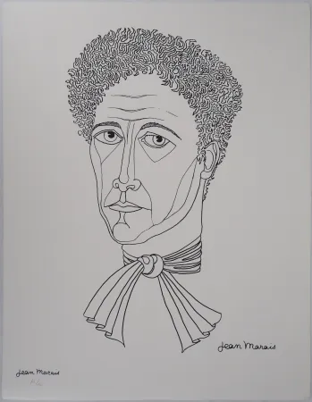 Литография Marais  - Portrait de Jean Cocteau