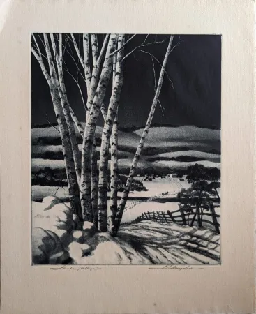 Офорт И Аквитанта Margolies - Slumbering Meadows (or 