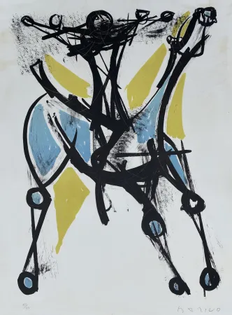 Литография Marini - Cavalier et Cheval, Jeune et Blue, 1952
