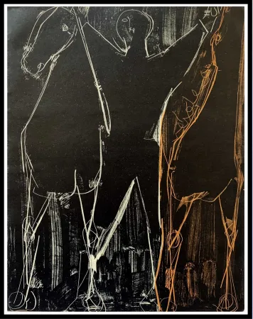 Литография Marini - CHEVAUX ET CAVALIER