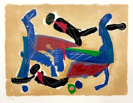 Литография Marini - Chevaux et cavaliers