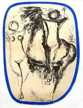 Литография Marini - Famille d'acrobates