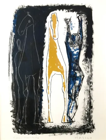 Литография Marini - Jongleur et Deux Chevaux