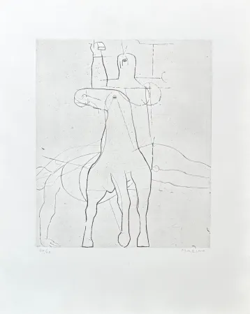 Гравюра Marini - Marino Marini (1901-1980) - Giocoliere - etching on paper - 1950