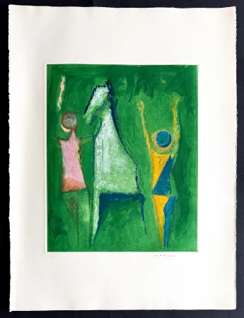 Гравюра Marini - Marino Marini (1901–1980) - MARINO FROM SHAKESPEARE I - Color drypoint etching and aquatint on paper - 1977