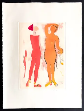 Гравюра Marini - Marino Marini (1901–1980) - MARINO FROM SHAKESPEARE I - Color drypoint etching and aquatint on paper - 1977