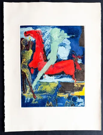 Гравюра Marini - Marino Marini (1901–1980) - MARINO FROM SHAKESPEARE I - Color drypoint etching and aquatint on paper - 1977