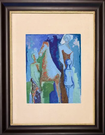 Гравюра Сухой Иглой Marini - Marino Marini ( 1901 - 1980) - MARINO FROM SHAKESPEARE I - Etching, drypoint and aquatint in 28 colours - 1977