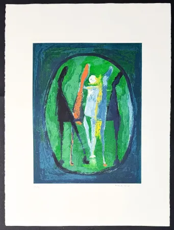 Гравюра Marini - Marino Marini (1901–1980) - MARINO FROM SHAKESPEARE II - Color drypoint etching and aquatint on paper - 1978