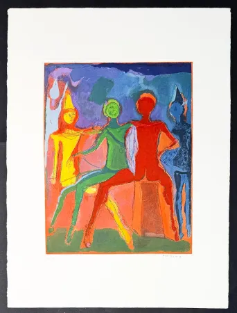 Гравюра Marini - Marino Marini (1901–1980) - MARINO FROM SHAKESPEARE II - Color drypoint etching and aquatint on paper - 1978