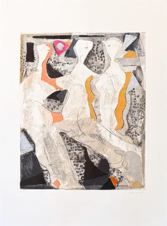 Гравюра Marini - Marino Marini (1901 - 1980) - Tre grazie - Etching and color aquatint - 1975