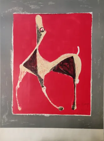 Нет Никаких Технических Marini - Pferd auf rotem Grund