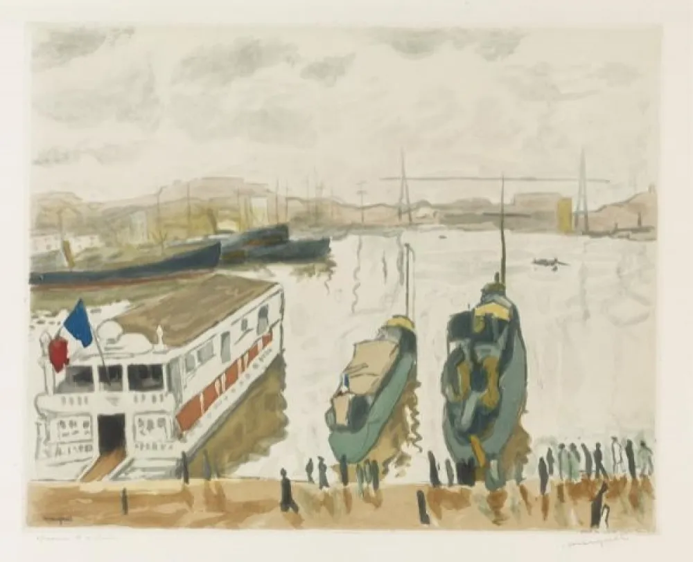 Офорт И Аквитанта Marquet - Le Port de Marseille. 1923-1924.