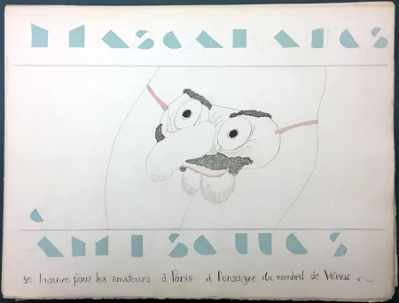 Иллюстрированная Книга Martin - MASCARADES ET AMUSETTES. Exemplaire unique avec 14 dessins originaux de Charles Martin (1933)