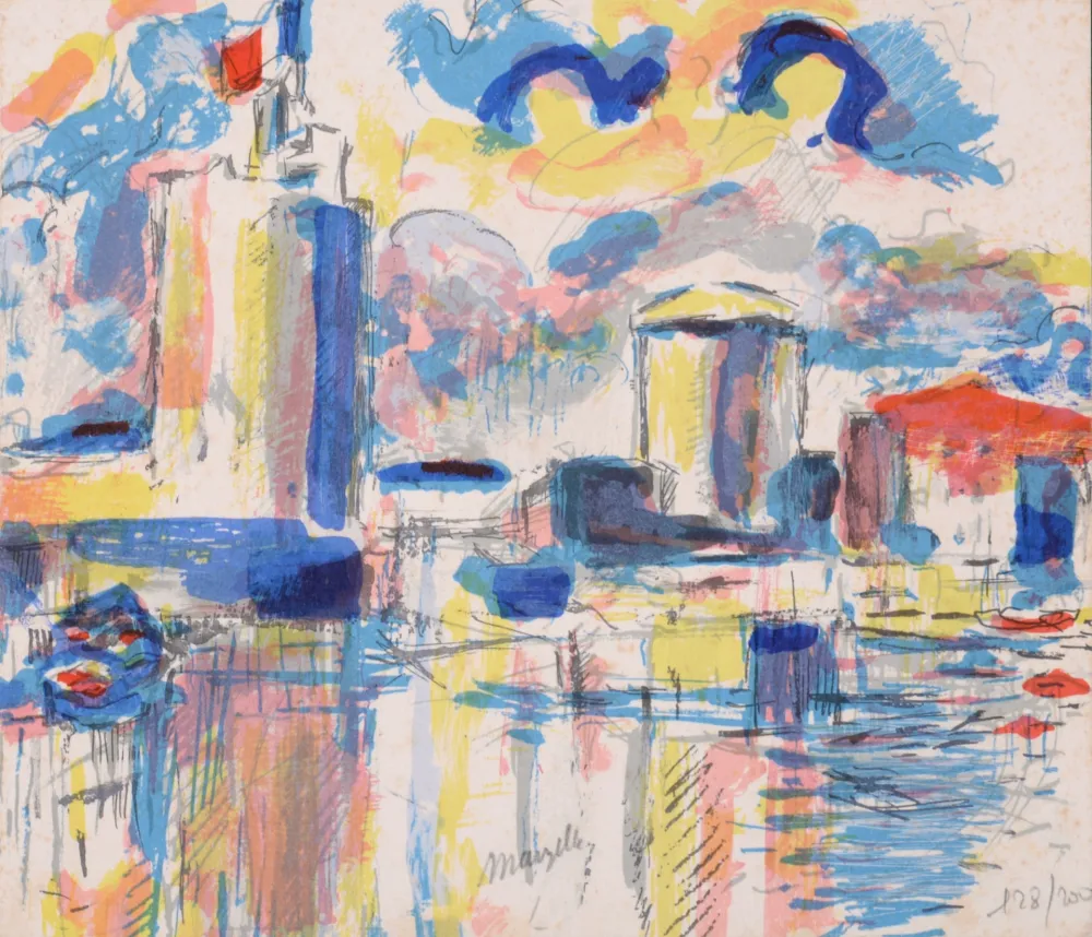 Литография Marzelle - La Rochelle, 1979 - Hand-signed!