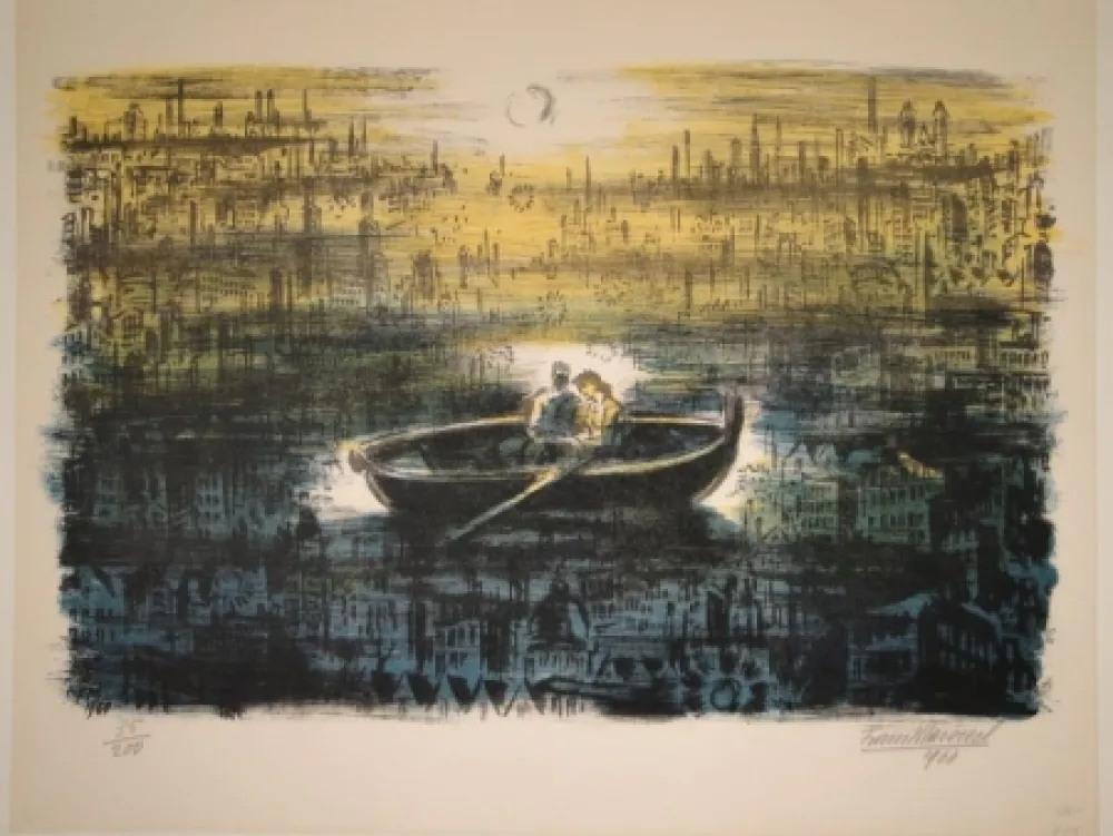 Литография Masereel - Des amoureux