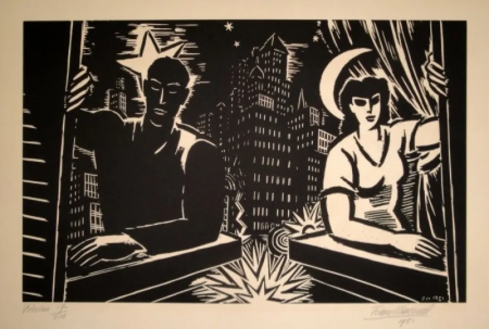 Гравюра На Дереве Masereel - Voisins