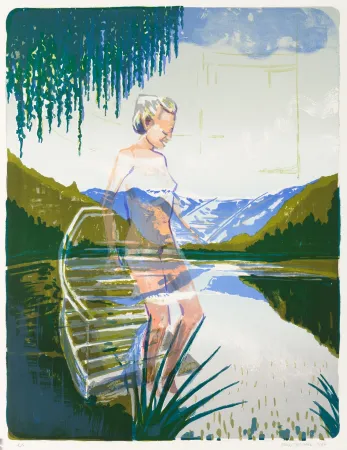 Литография Masmonteil - Baigneuse 1 (Nu descendant l'escalier)