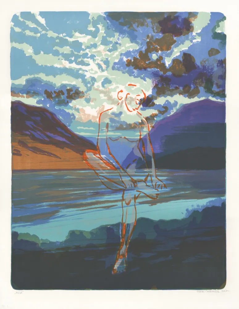 Литография Masmonteil - Baigneuse  (Se retirant une épine)