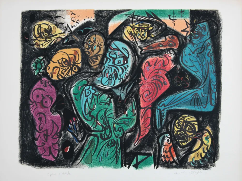 Литография Masson - Astres et visages