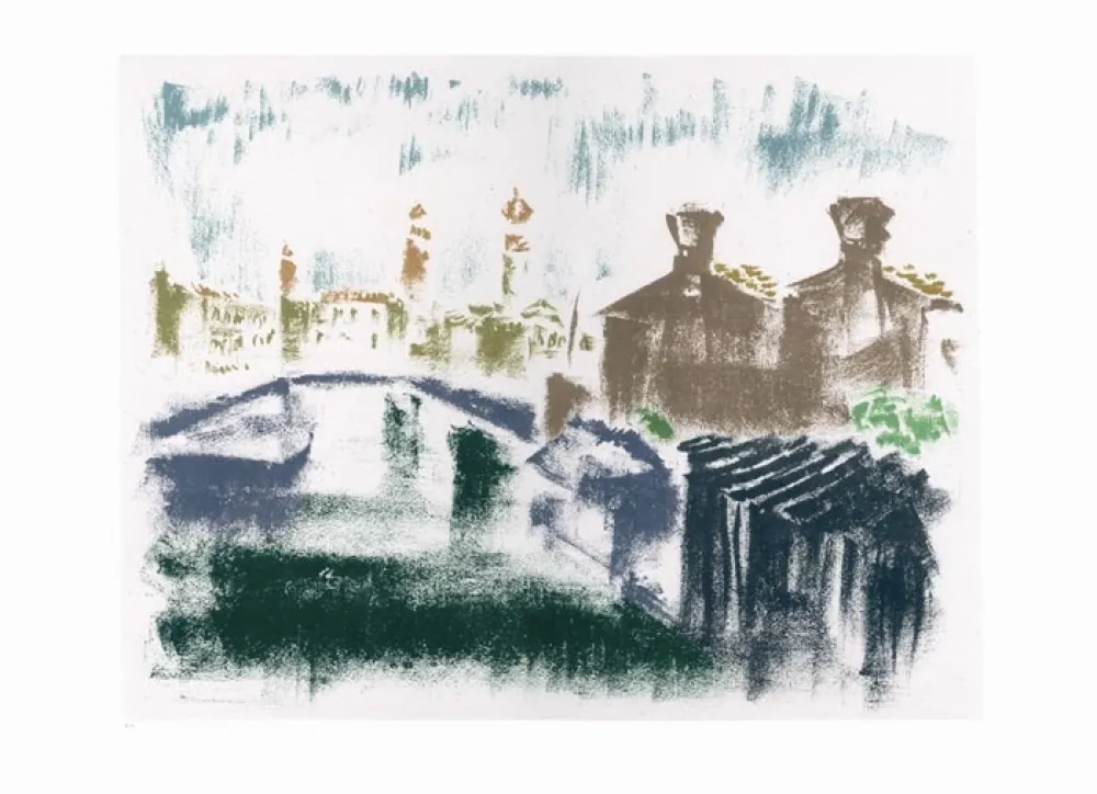 Литография Masson - Canal à la Giudecca (Voyage à Venise)