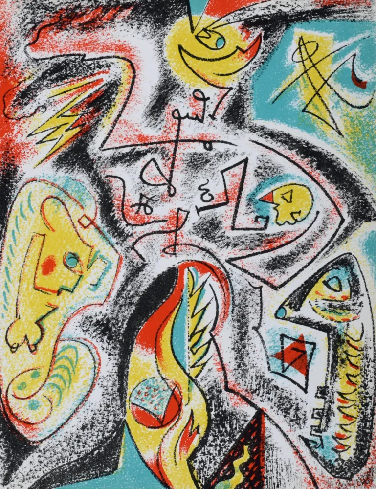 Литография Masson - Composition abstraite, 1969