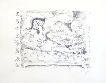 Офорт Masson - Dans l'alcove hantée