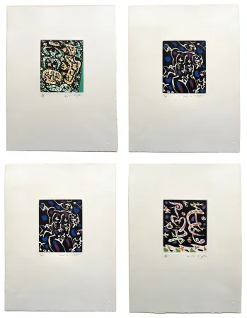 Офорт И Аквитанта Masson - Desnos: MINES DE RIEN. SUITE COMPLÈTE SIGNÉE À GRANDES MARGES (1957).