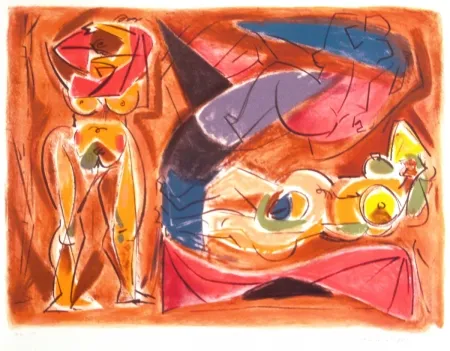 Литография Masson - Figure rouge