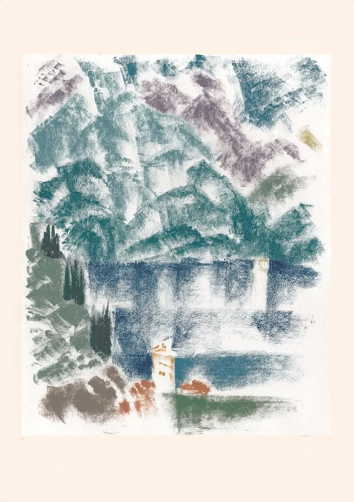 Литография Masson - Lac de Côme (Voyage à Venise)