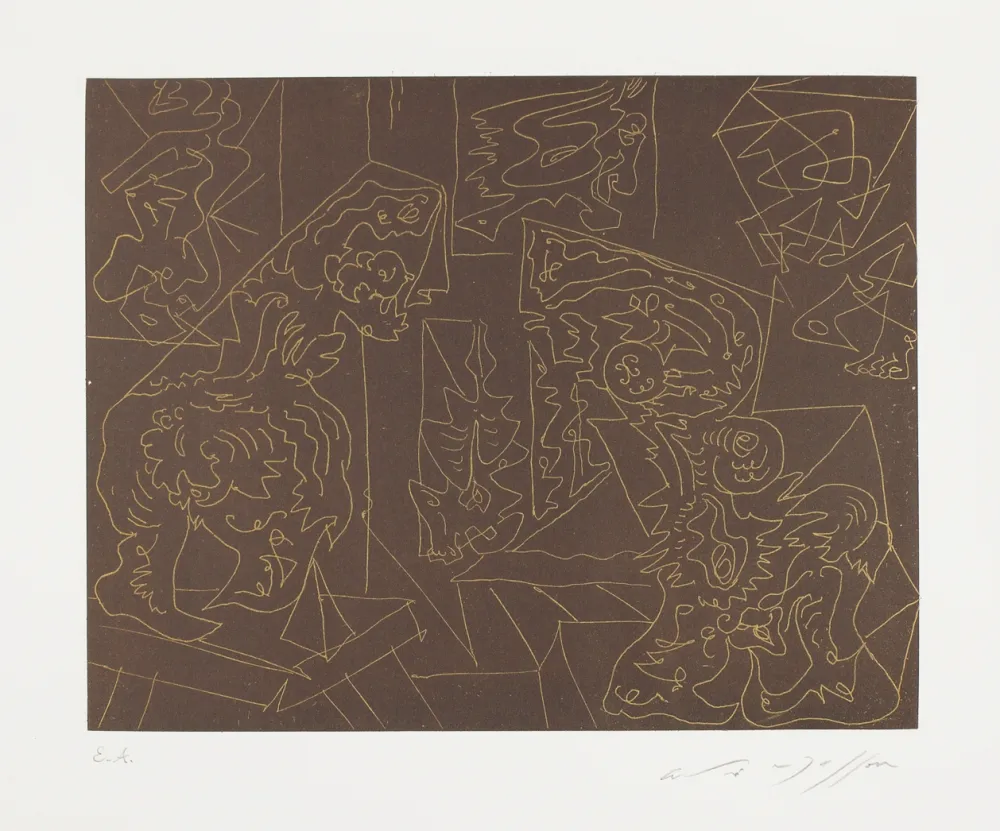 Офорт И Аквитанта Masson - L'atelier du sculpteur (The sculptor's studio)