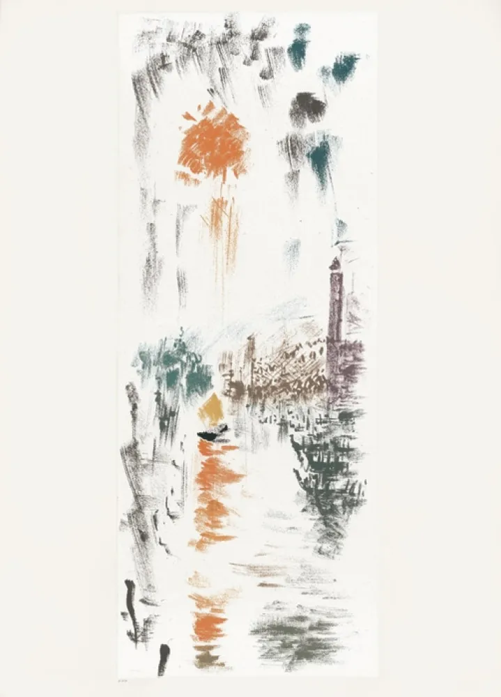 Литография Masson - Le Bassin de St Marc (Voyage à Venise)