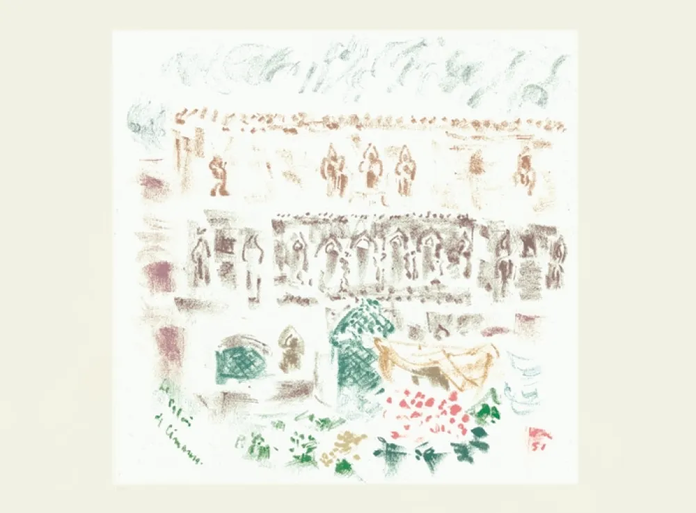 Литография Masson - Le Palais de Cimarosa (Voyage à Venise)