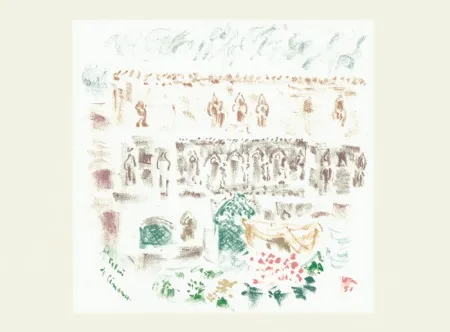 Литография Masson - Le Palais de Cimarosa (Voyage à Venise)