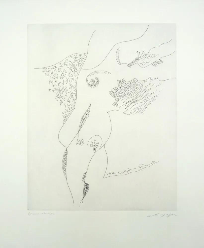 Офорт Masson - Le sein et l'oiseau