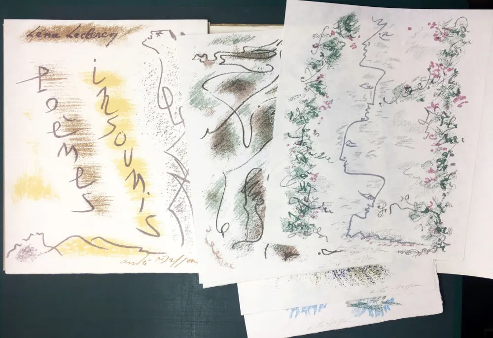 Иллюстрированная Книга Masson - Léna Leclercq. POÈMES INSOUMIS. 10 lithographies signées (1963)