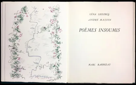 Иллюстрированная Книга Masson - Léna Leclercq. POÈMES INSOUMIS. 8 lithographies en couleurs (1963)