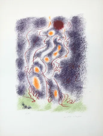 Литография Masson - Les amoureux