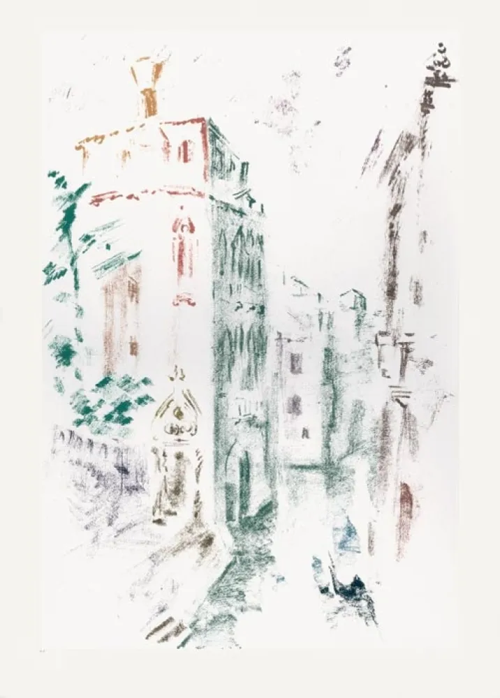 Литография Masson - Palais et canal (Voyage à Venise)