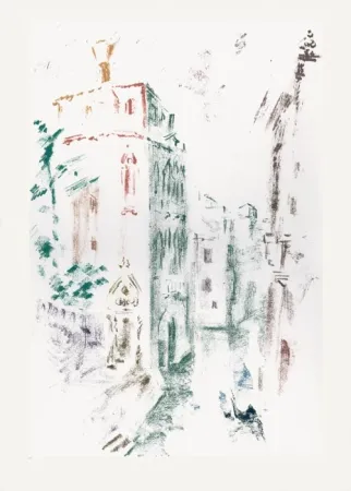 Литография Masson - Palais et canal (Voyage à Venise)