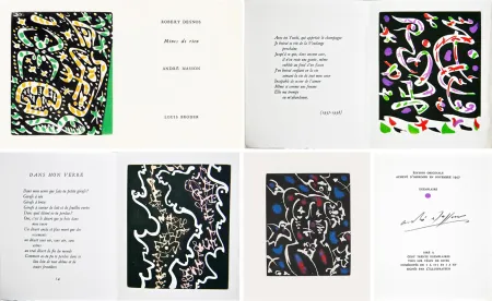 Иллюстрированная Книга Masson - R. Desnos: MINES DE RIEN. 4 gravures originales. Suite de 16 gravures signées (1957)