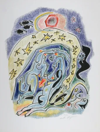 Литография Masson - Sonnets de Louise Labé #8, 1972 - Hand signed!