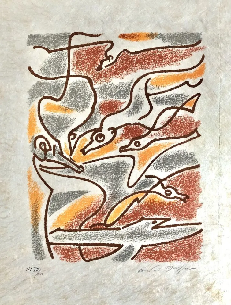 Литография Masson - Une étoile de craie