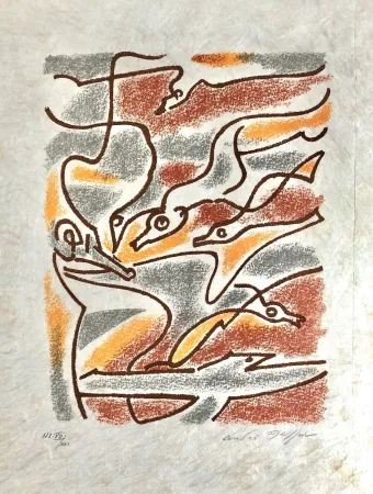 Литография Masson - Une étoile de craie