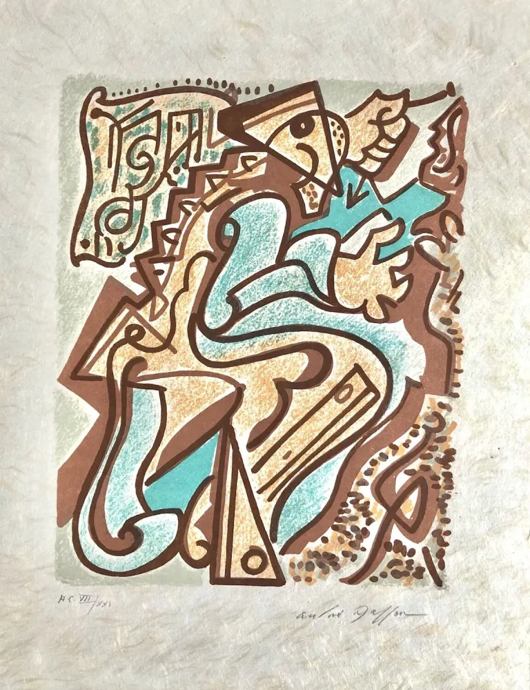 Литография Masson - Une étoile de craie